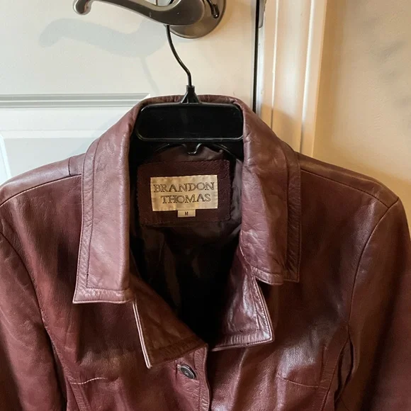 Brandon Thomas Women's Deep Brown Leather Jacket Medium - Picture 3 of 16